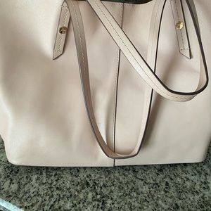 J. Crew leather blush pink tote